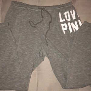 Gray Pink Sweat Pants